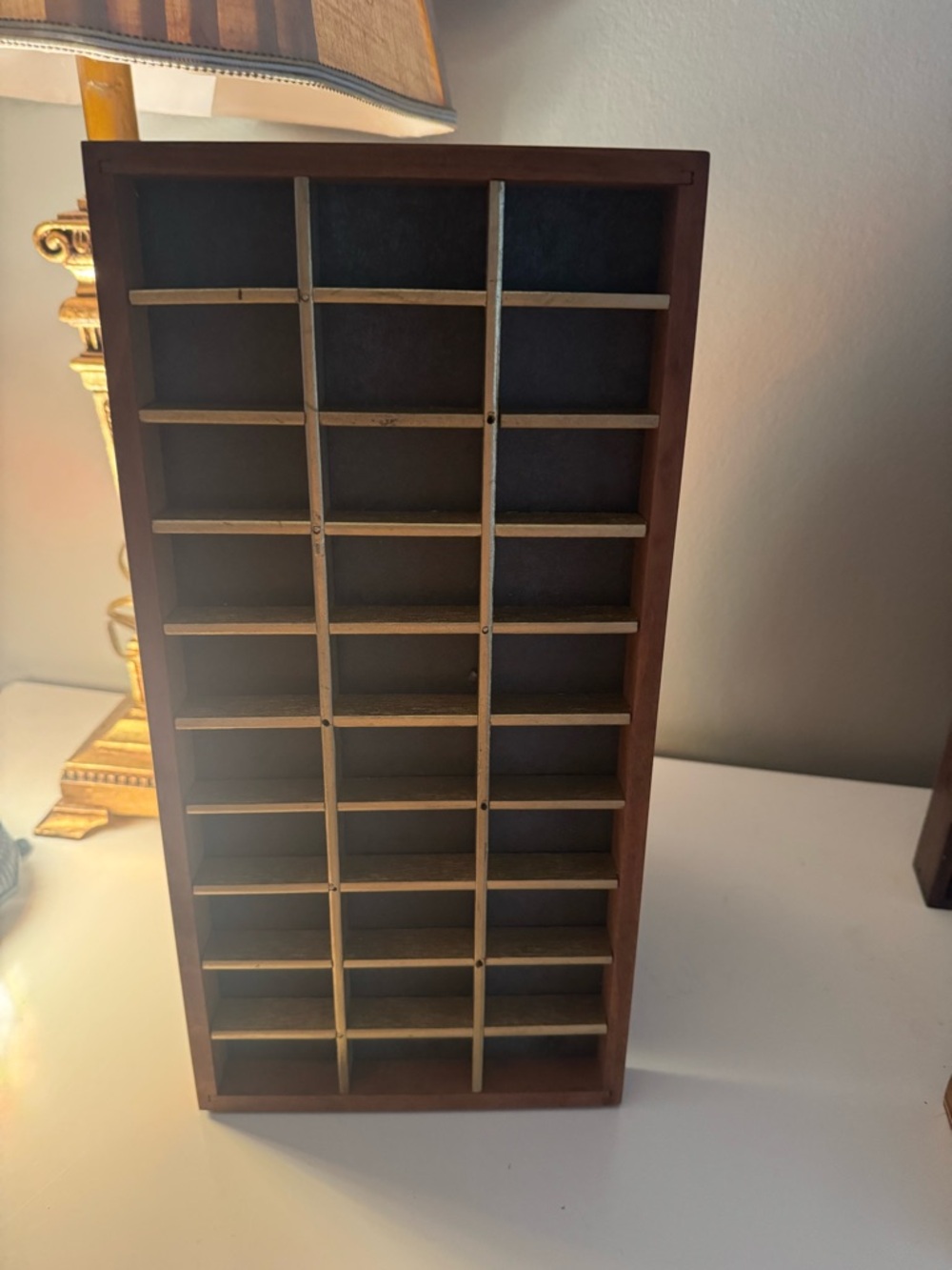 Mini Wooden Trinket Organizer Shelf - Brown and Beige - Picture 4 of 9